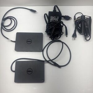 Lot Of 2 DELL WD15 K17A Thunderbolt USB-C 4K Docking Station W/ 2 Power Adapters